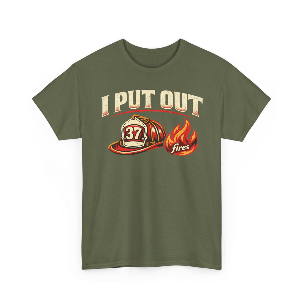 Firefighter Tee — "I Put Out Fires" Helmet Graphic
