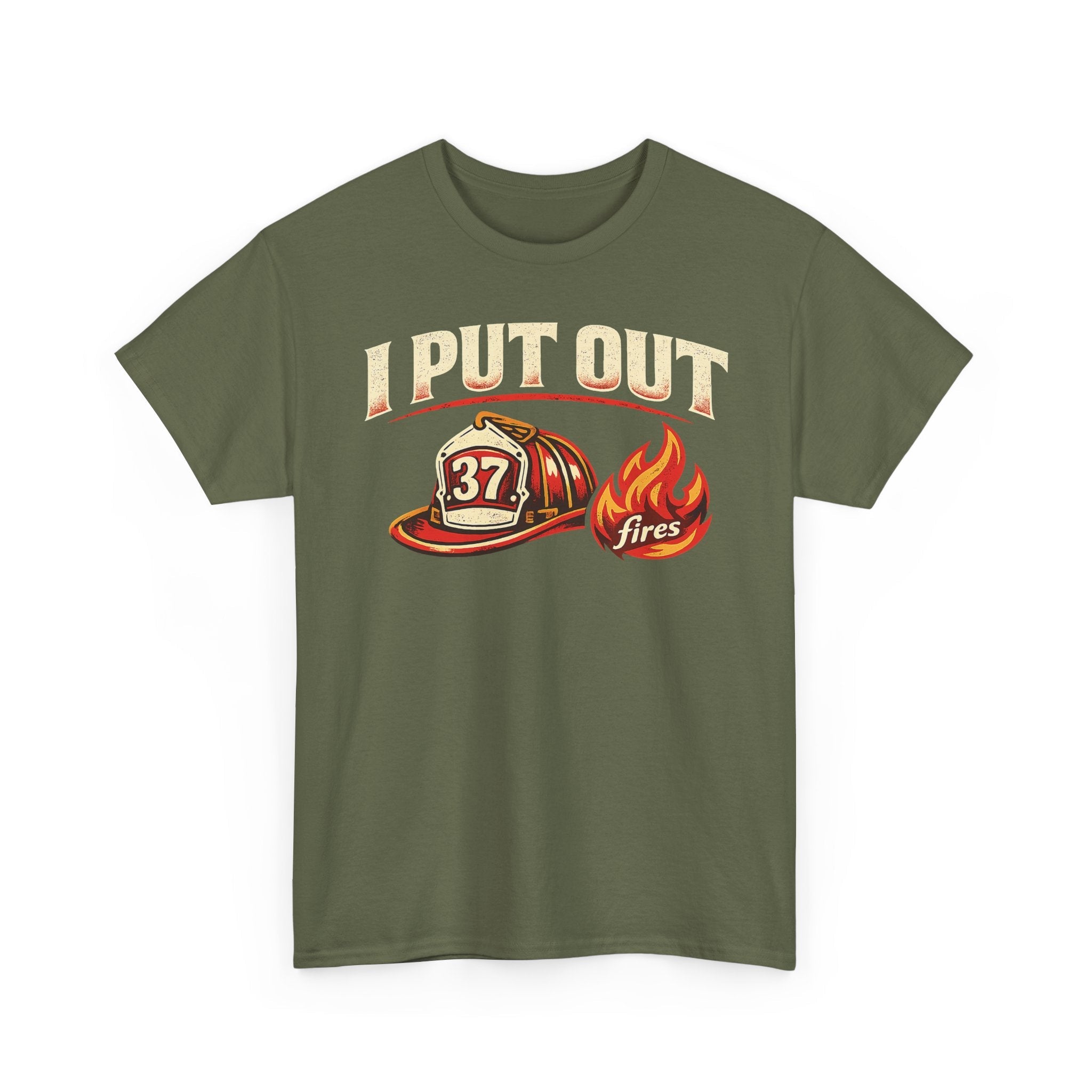 Firefighter Tee — "I Put Out Fires" Helmet Graphic