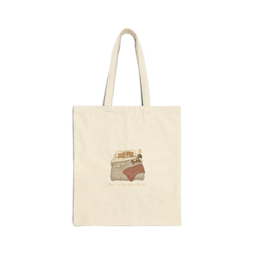 bed rot nap club tote | sleepy humor, restful vibes cotton canvas