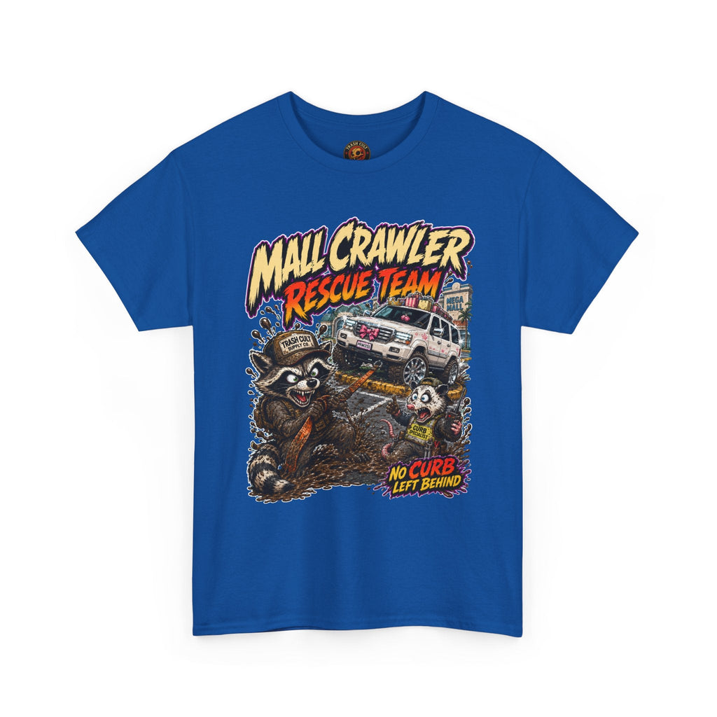 Mall Crawler Rescue Team T‑Shirt — Vintage Raccoon Rescue Graphic Tee (“No Curb Left Behind”)
