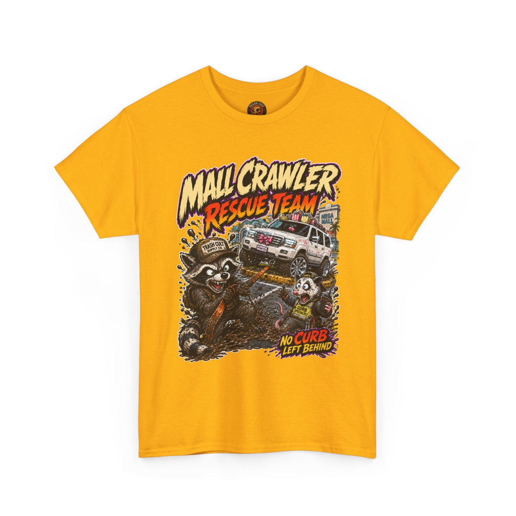 Mall Crawler Rescue Team T‑Shirt — Vintage Raccoon Rescue Graphic Tee (“No Curb Left Behind”)