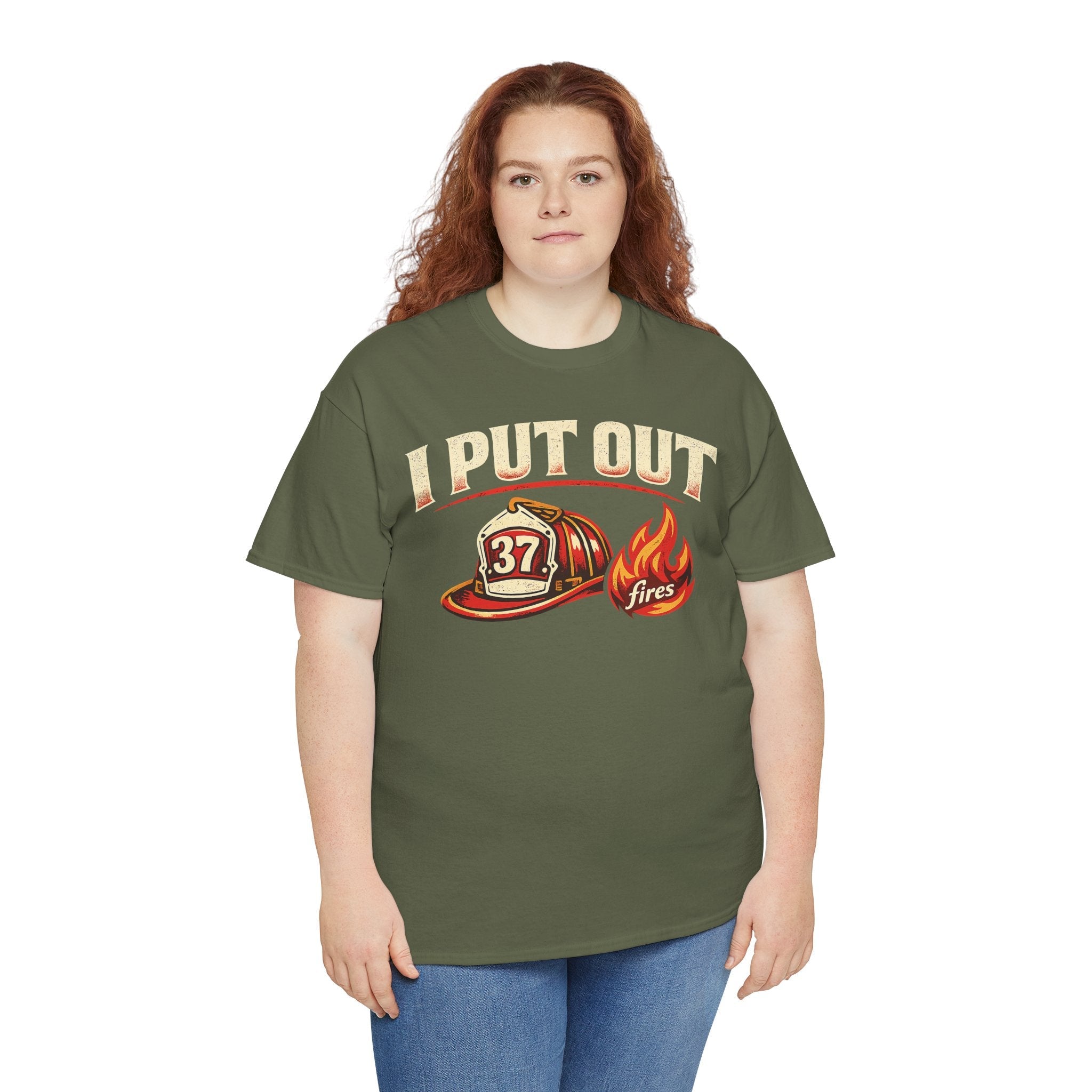 Firefighter Tee — "I Put Out Fires" Helmet Graphic