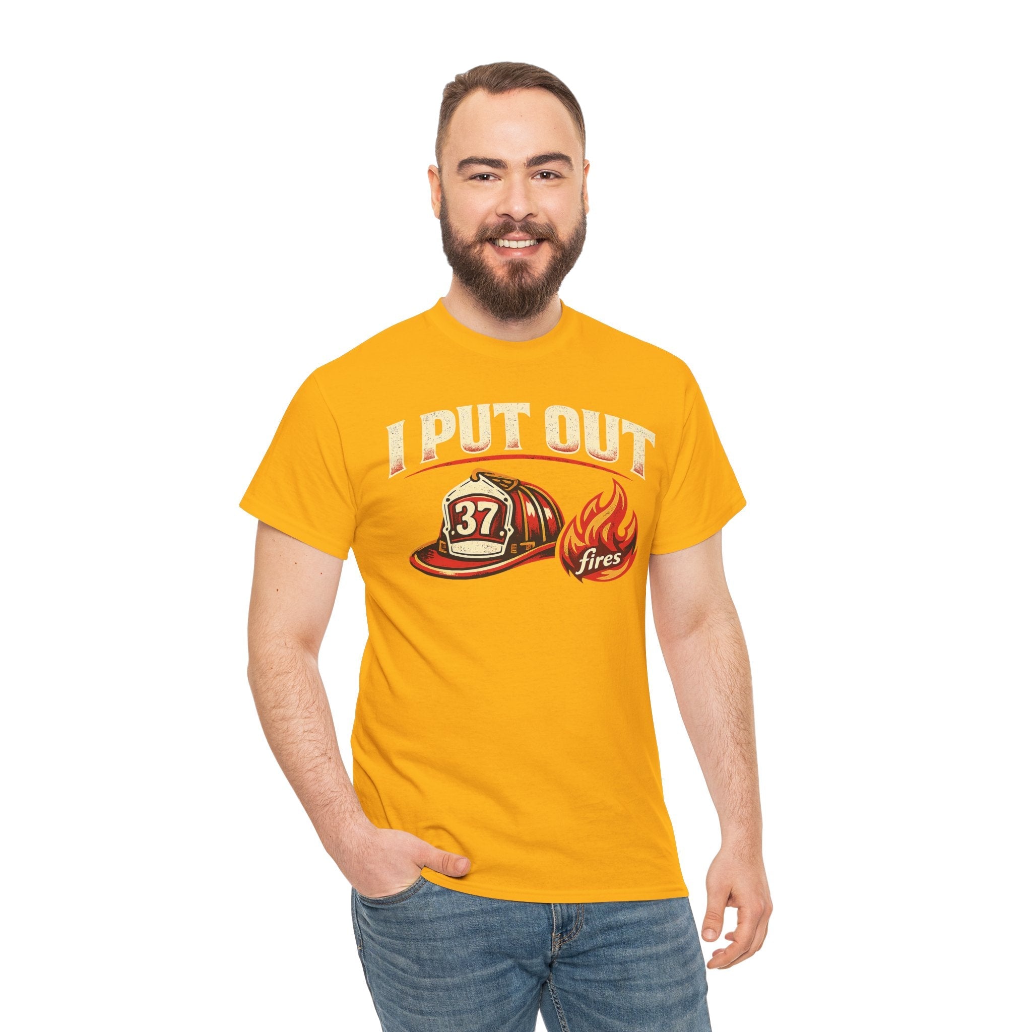 Firefighter Tee — "I Put Out Fires" Helmet Graphic