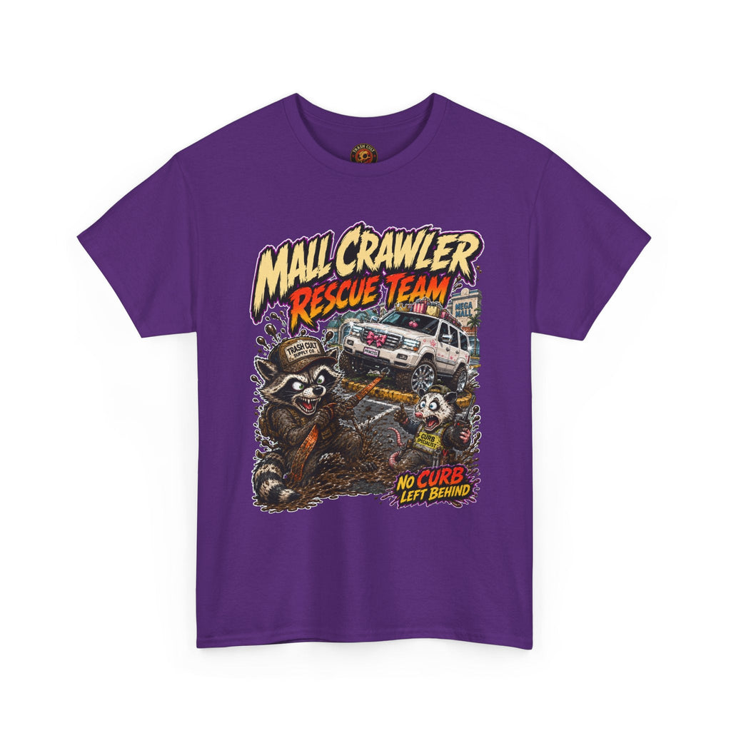 Mall Crawler Rescue Team T‑Shirt — Vintage Raccoon Rescue Graphic Tee (“No Curb Left Behind”)
