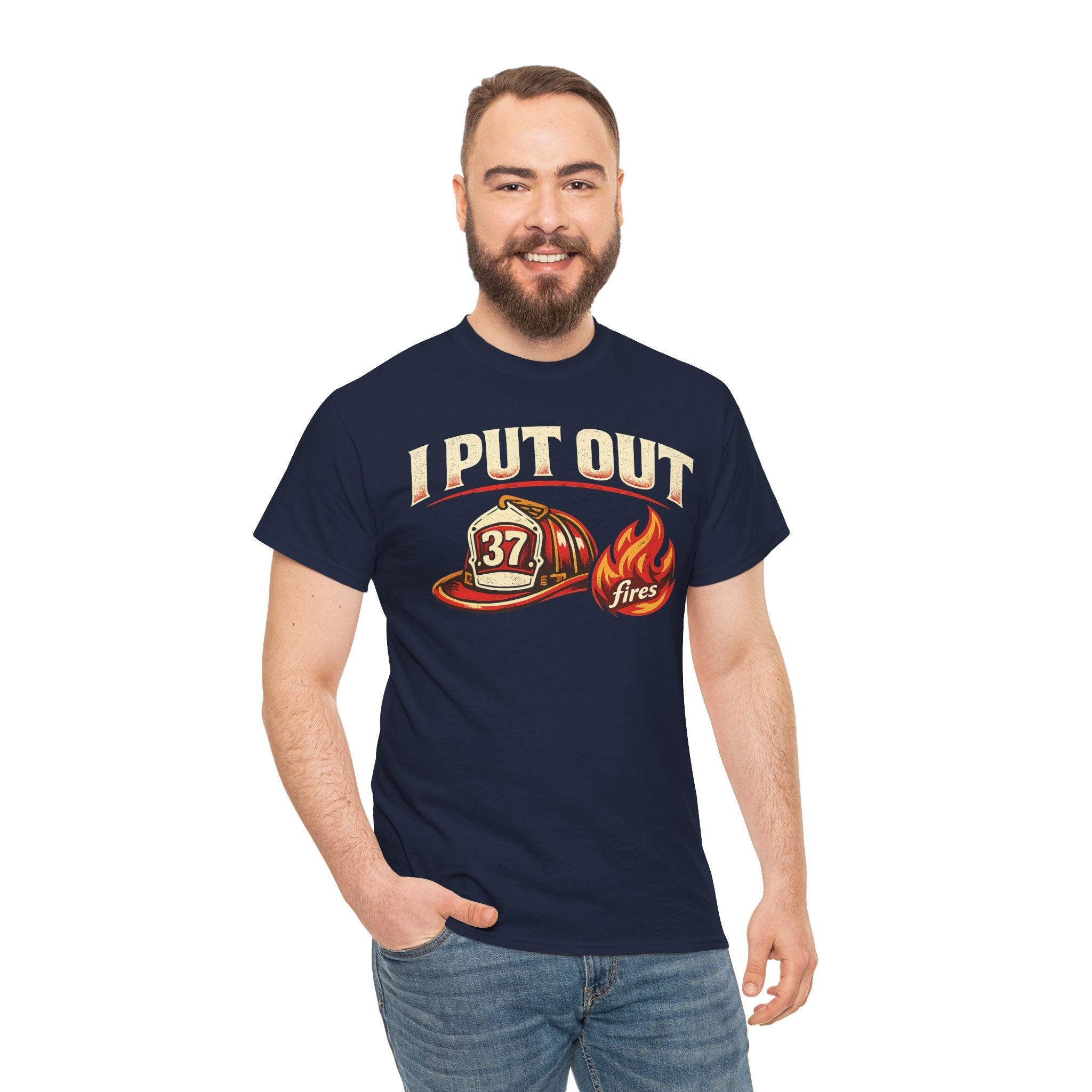 Firefighter Tee — "I Put Out Fires" Helmet Graphic