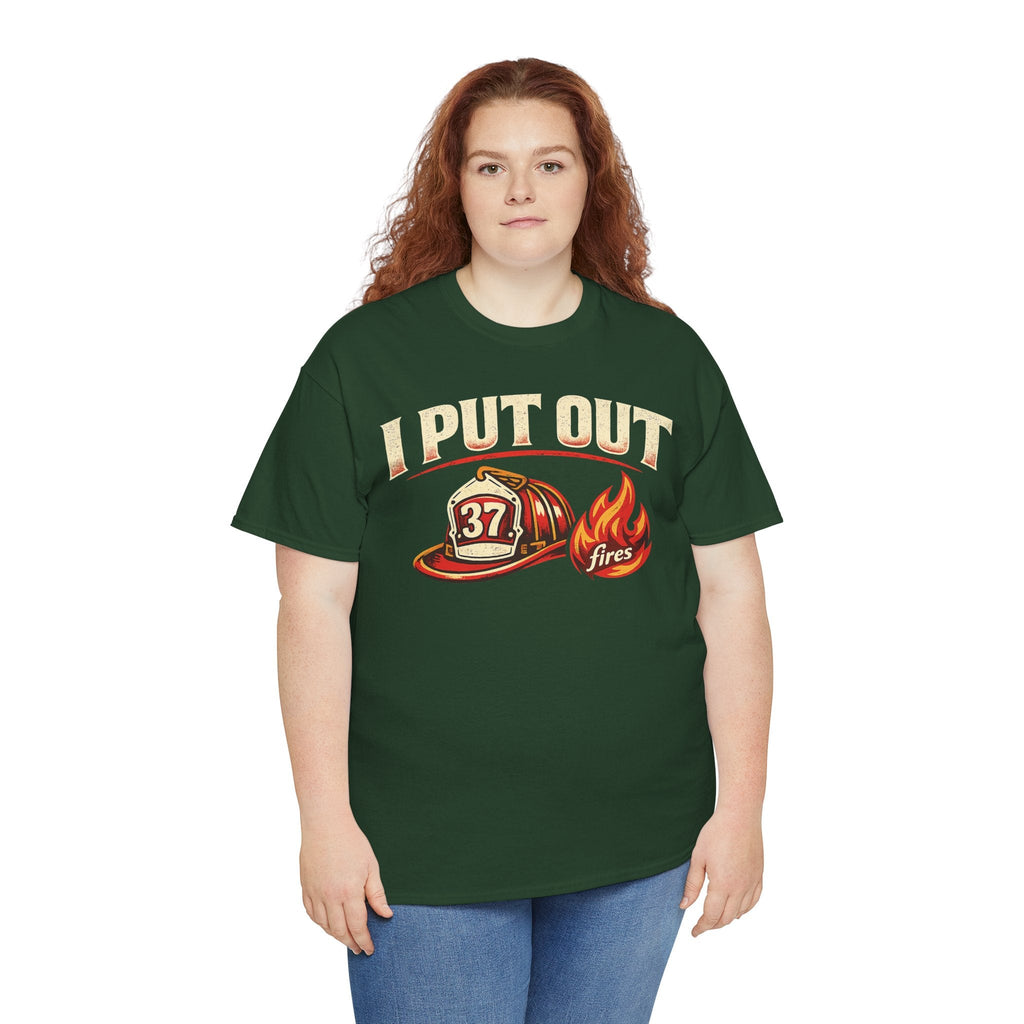 Firefighter Tee — "I Put Out Fires" Helmet Graphic
