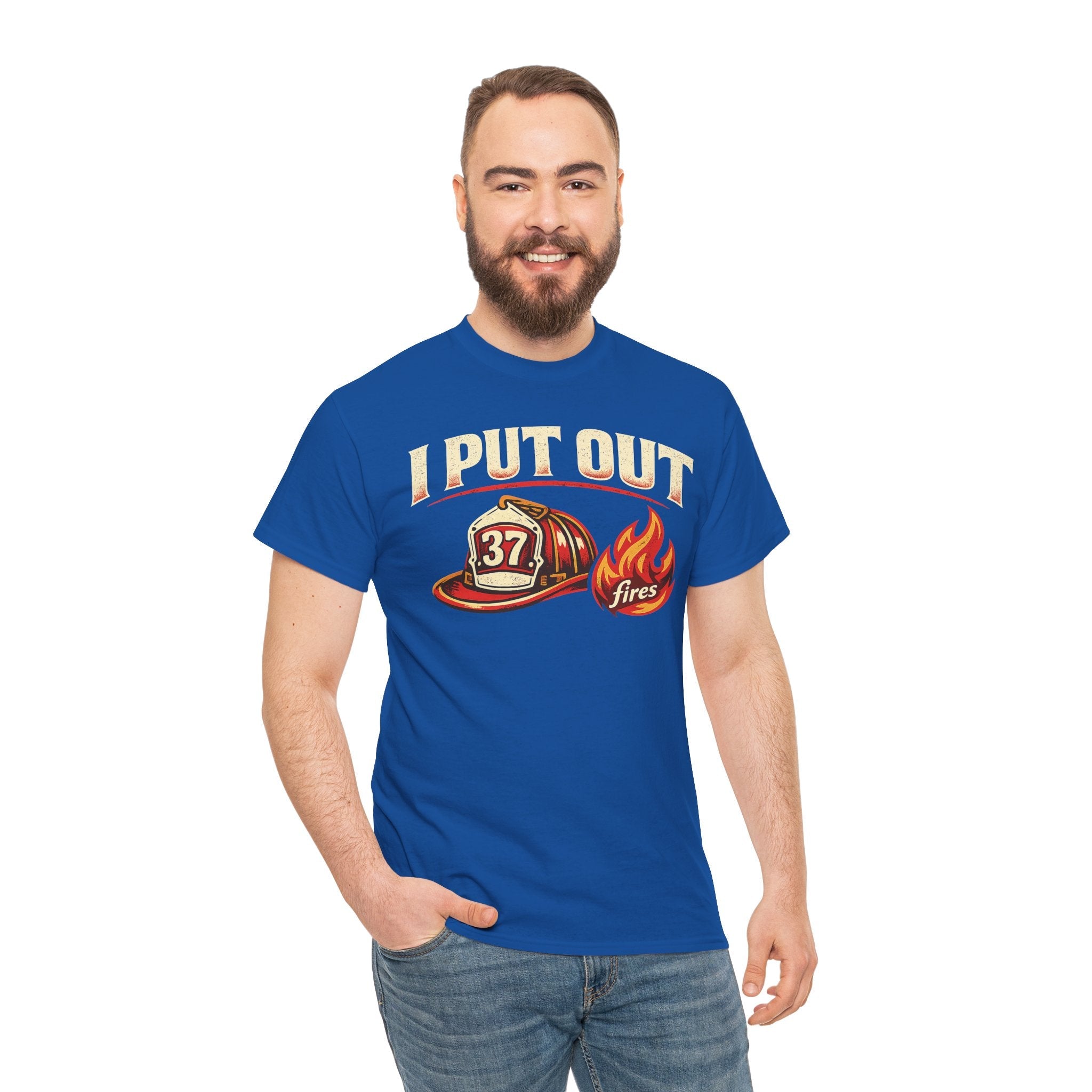 Firefighter Tee — "I Put Out Fires" Helmet Graphic