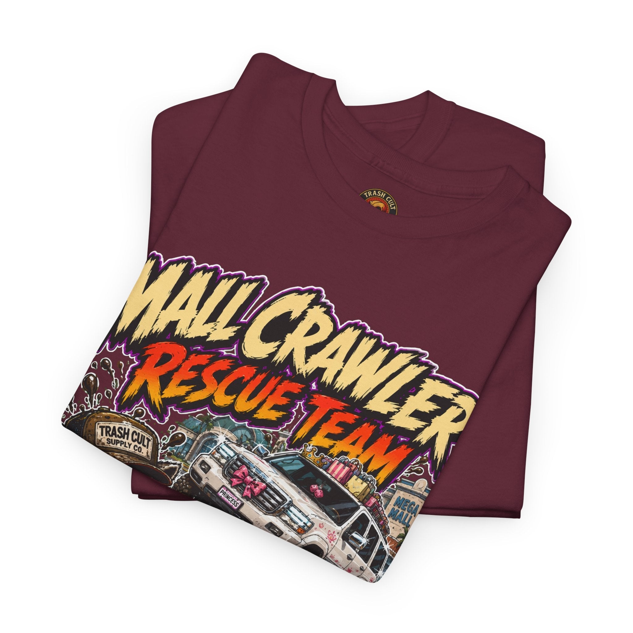 Mall Crawler Rescue Team T‑Shirt — Vintage Raccoon Rescue Graphic Tee (“No Curb Left Behind”)