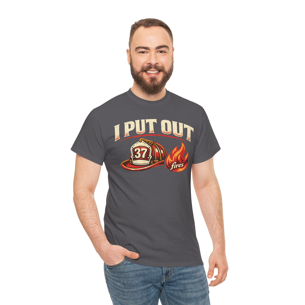 Firefighter Tee — "I Put Out Fires" Helmet Graphic