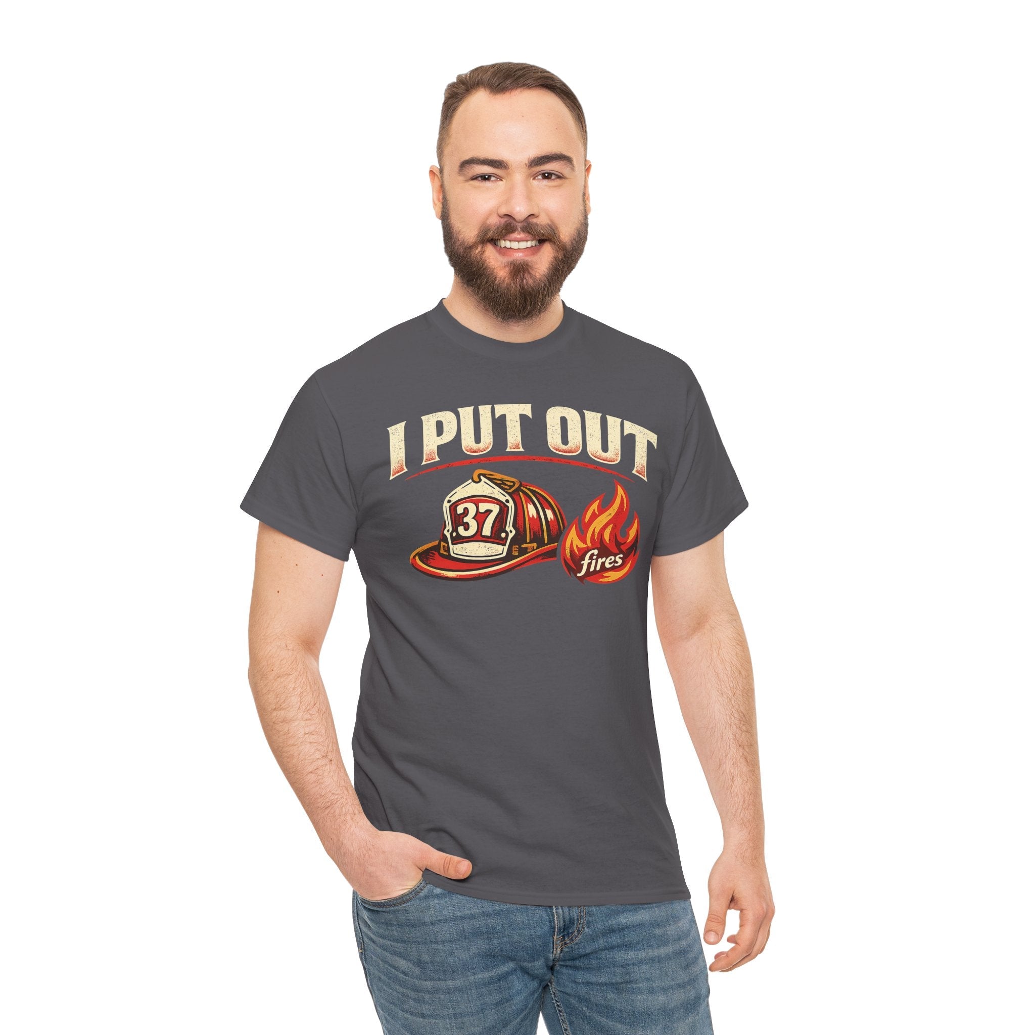 Firefighter Tee — "I Put Out Fires" Helmet Graphic