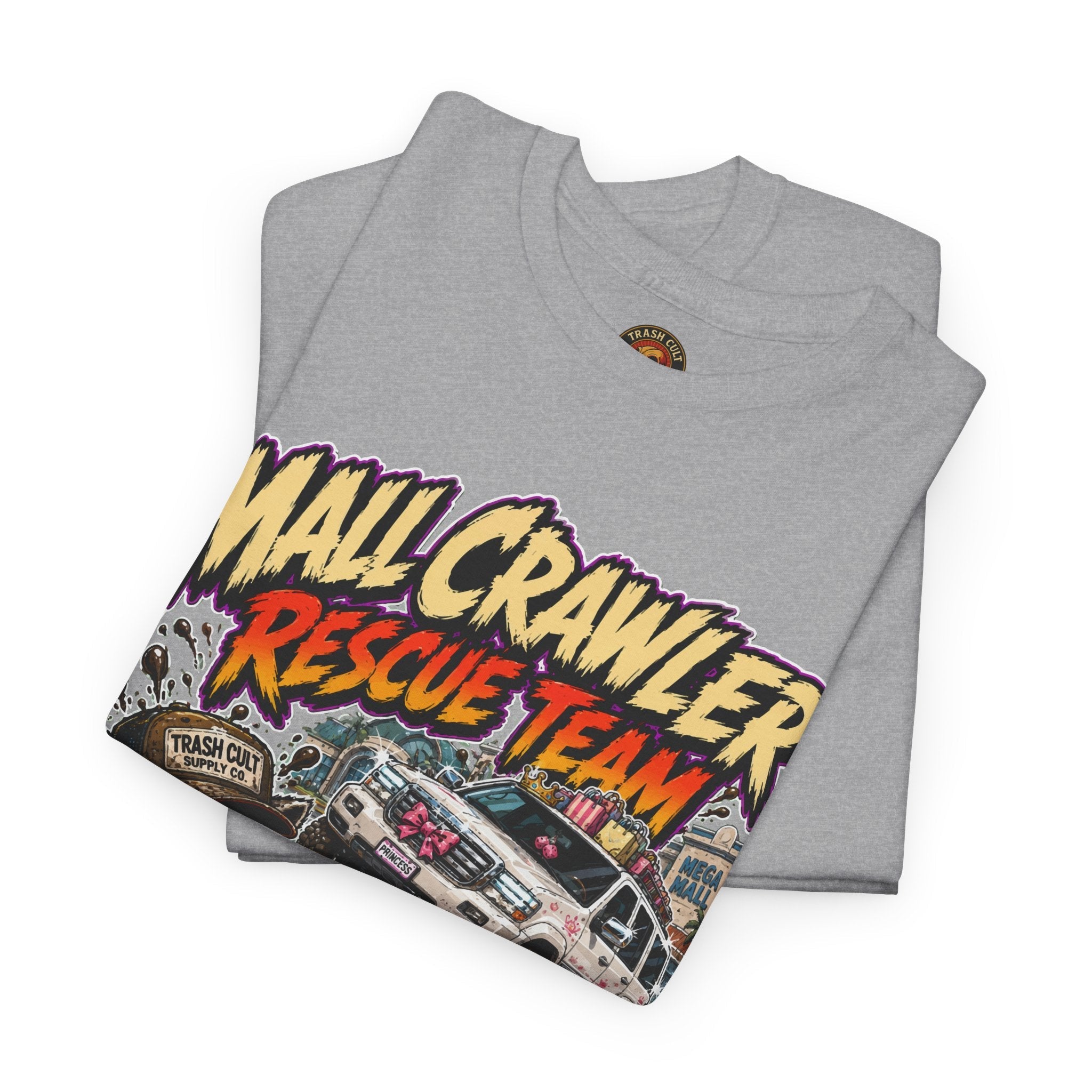 Mall Crawler Rescue Team T‑Shirt — Vintage Raccoon Rescue Graphic Tee (“No Curb Left Behind”)