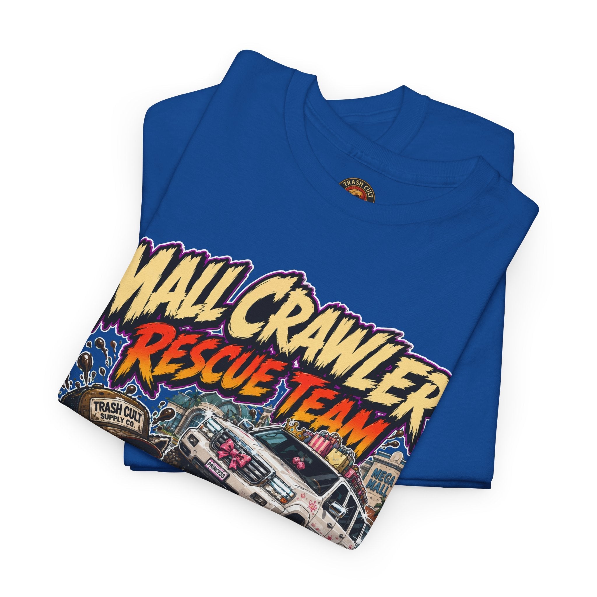 Mall Crawler Rescue Team T‑Shirt — Vintage Raccoon Rescue Graphic Tee (“No Curb Left Behind”)