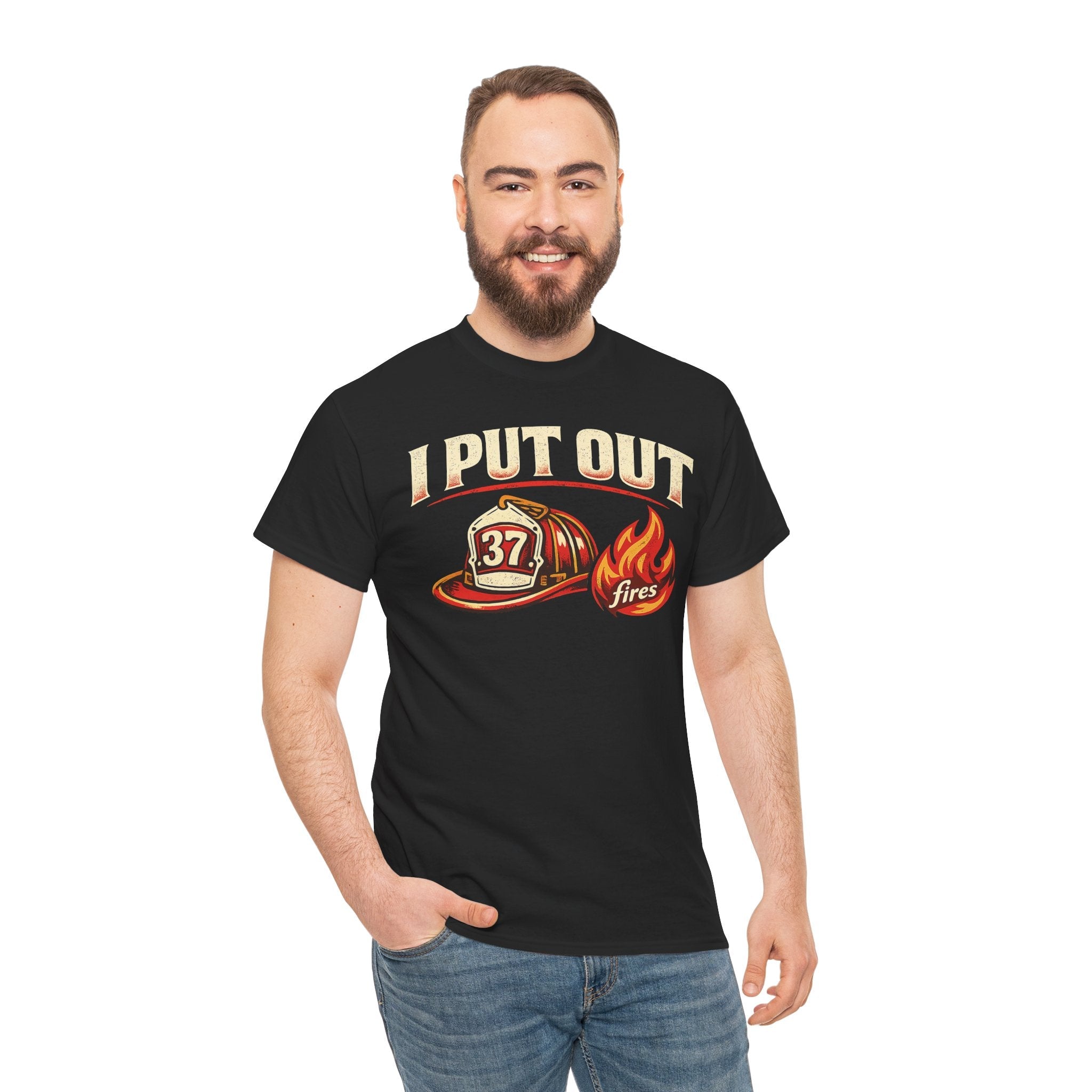 Firefighter Tee — "I Put Out Fires" Helmet Graphic