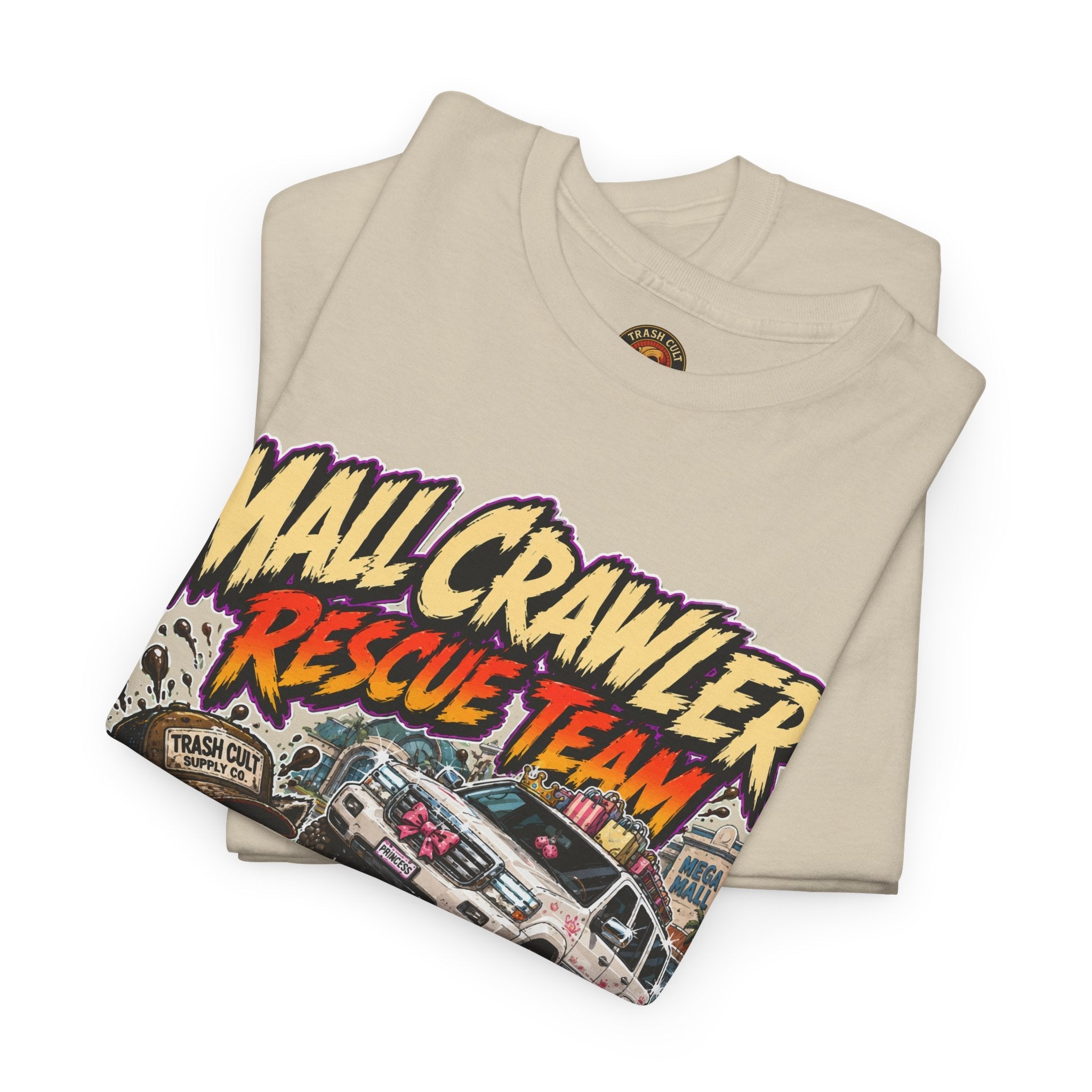 Mall Crawler Rescue Team T‑Shirt — Vintage Raccoon Rescue Graphic Tee (“No Curb Left Behind”)