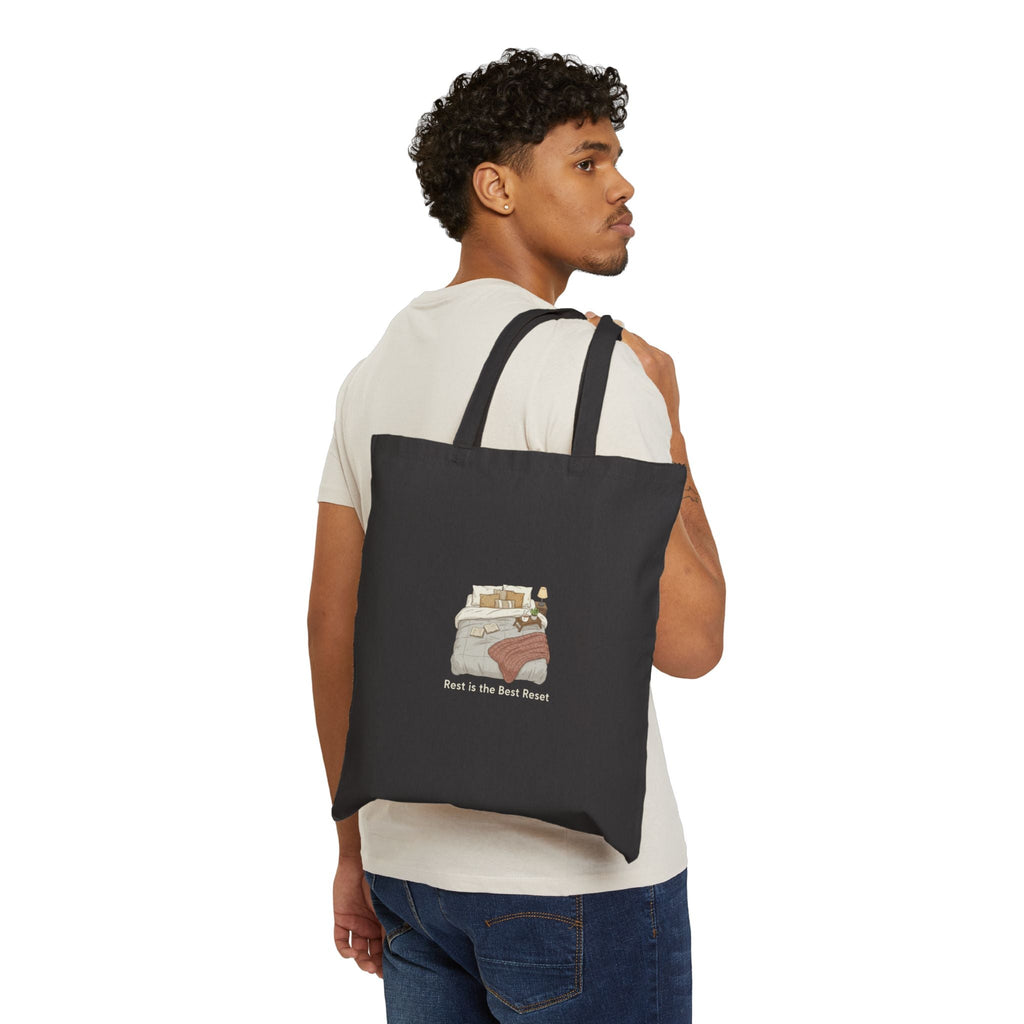 bed rot nap club tote | sleepy humor, restful vibes cotton canvas