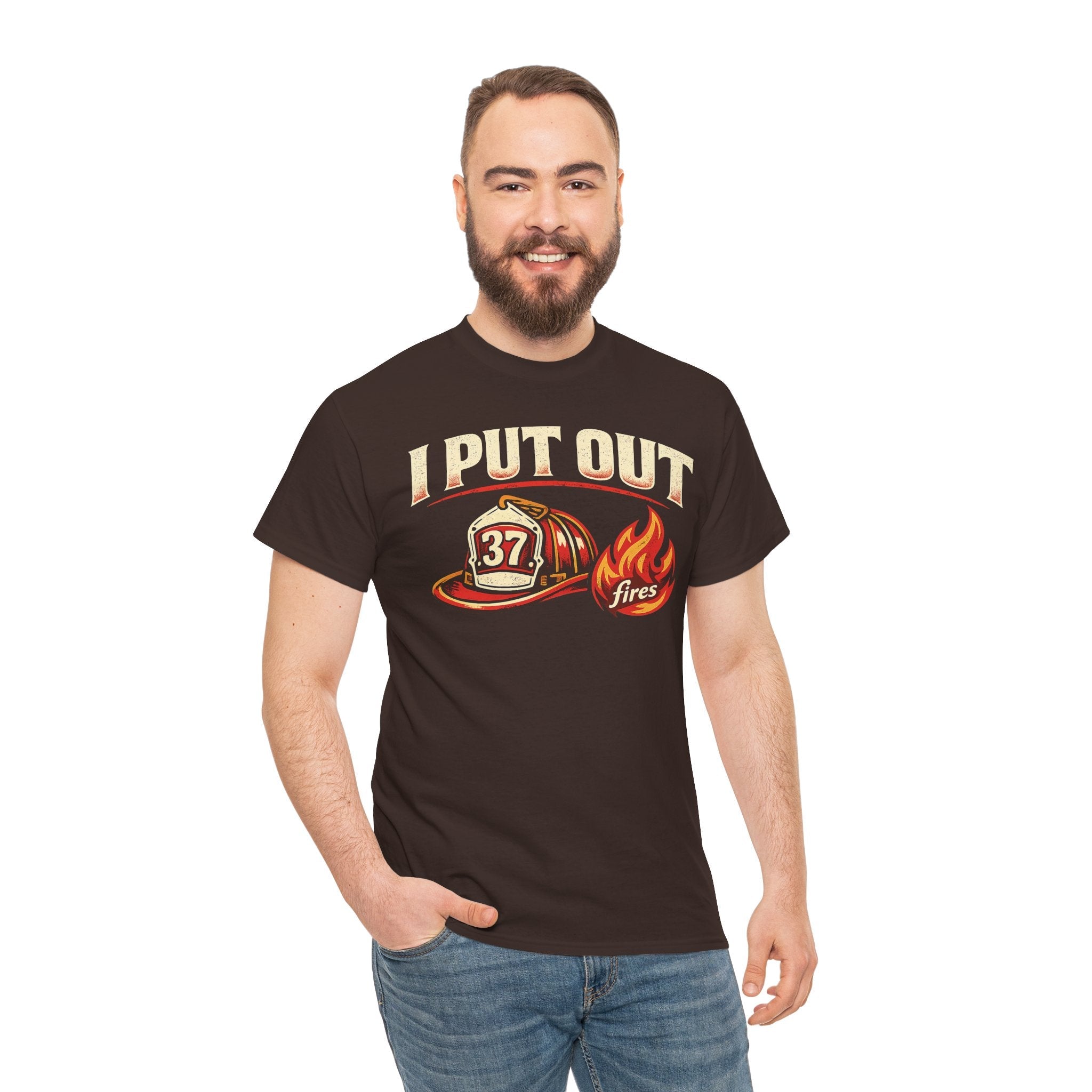 Firefighter Tee — "I Put Out Fires" Helmet Graphic