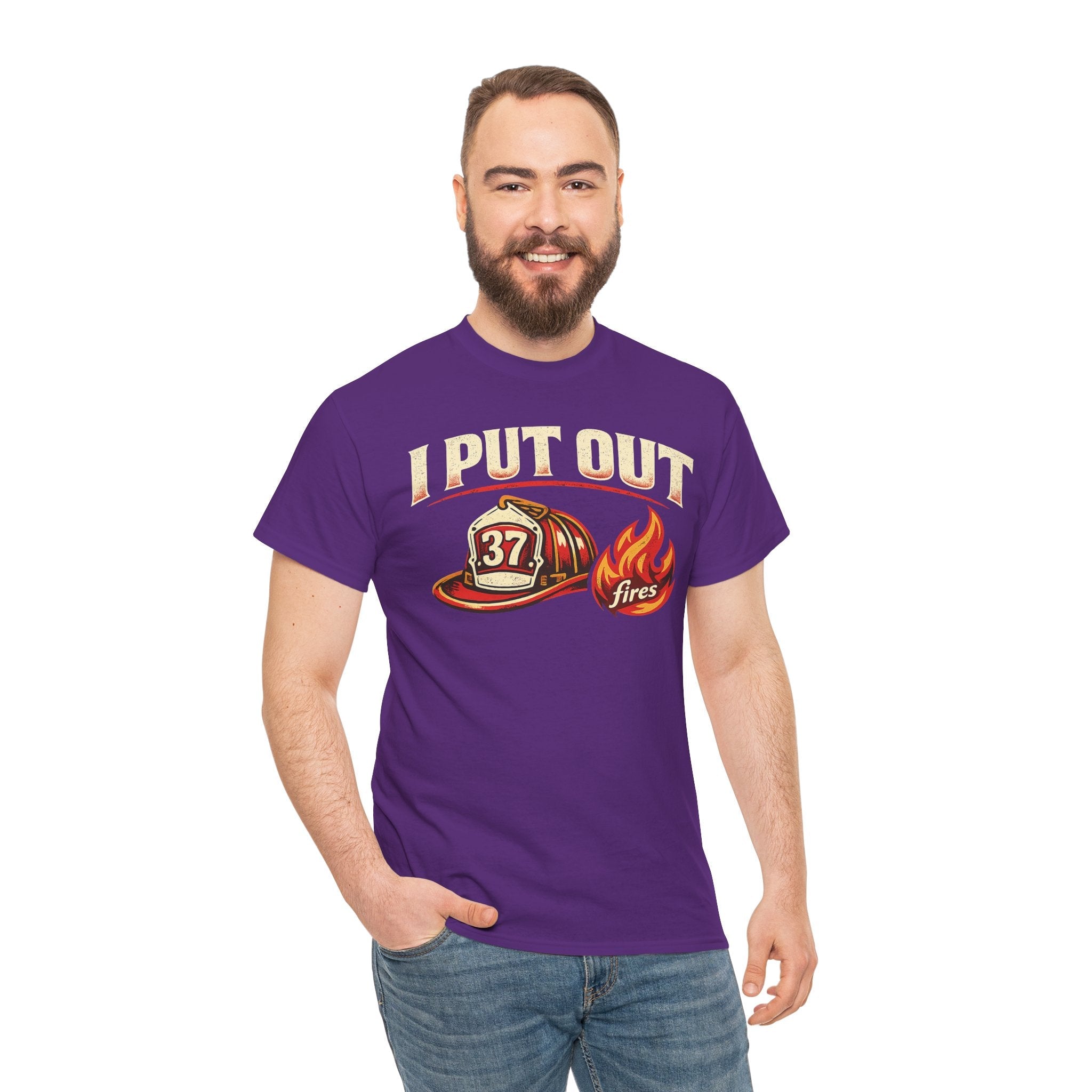 Firefighter Tee — "I Put Out Fires" Helmet Graphic