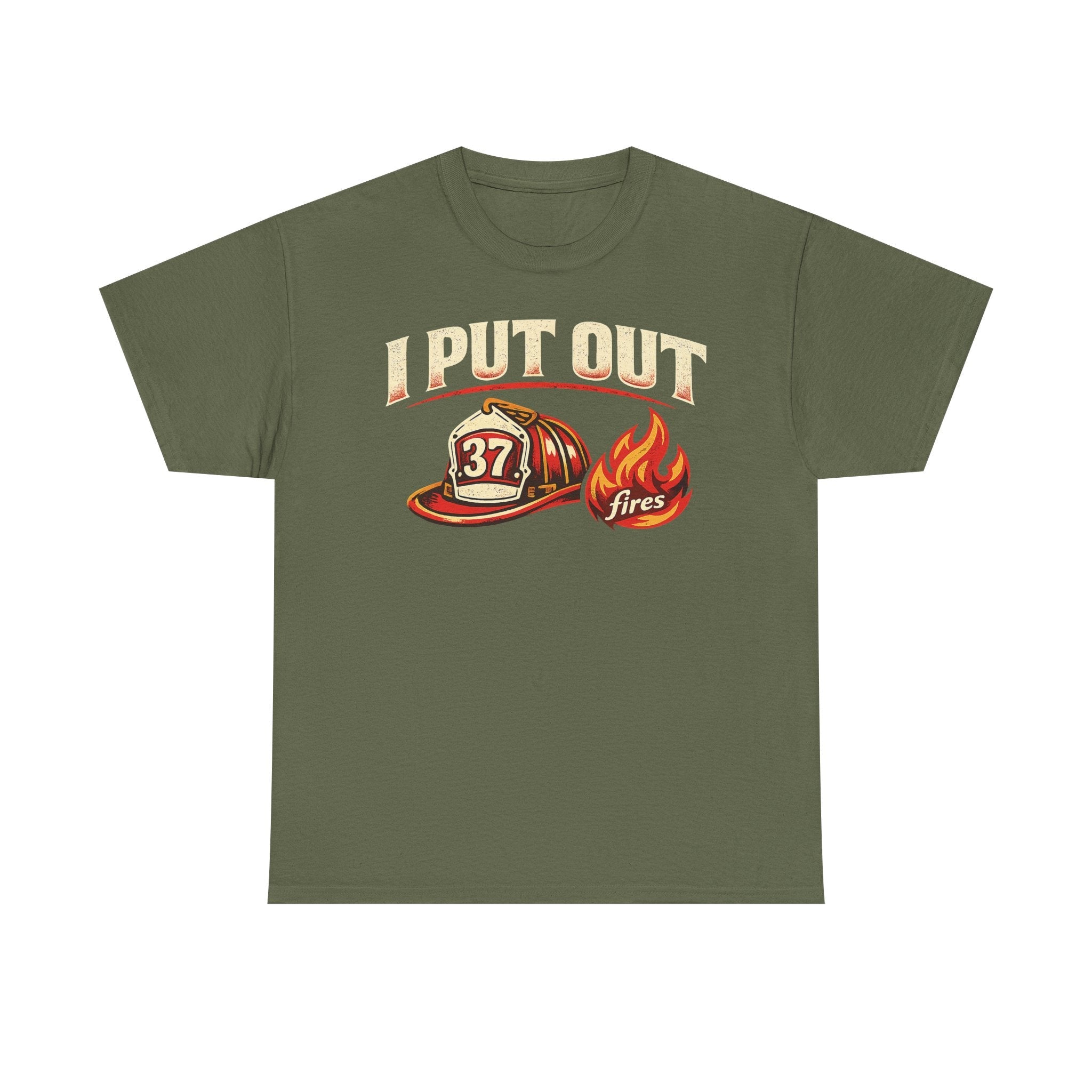 Firefighter Tee — "I Put Out Fires" Helmet Graphic