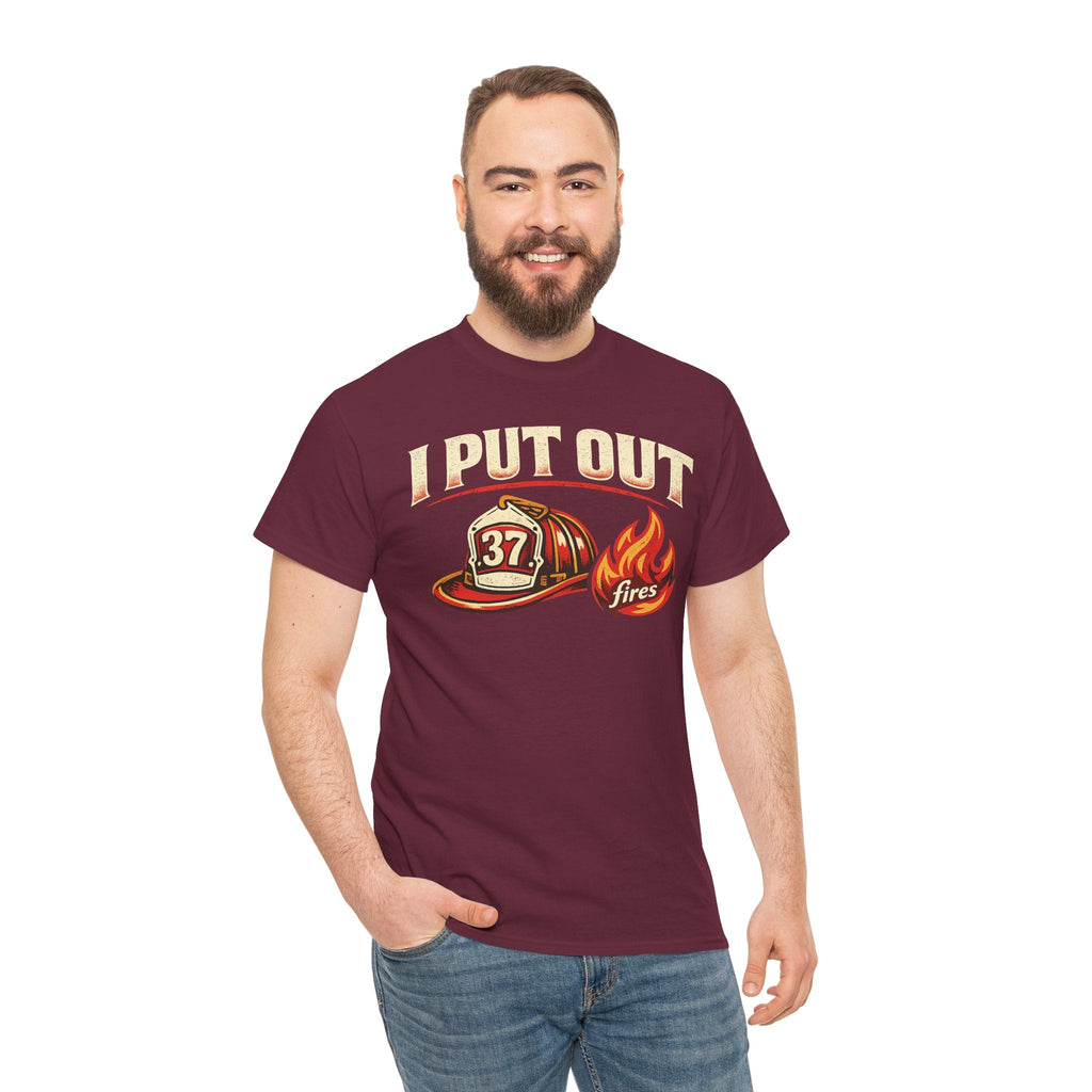 Firefighter Tee — "I Put Out Fires" Helmet Graphic