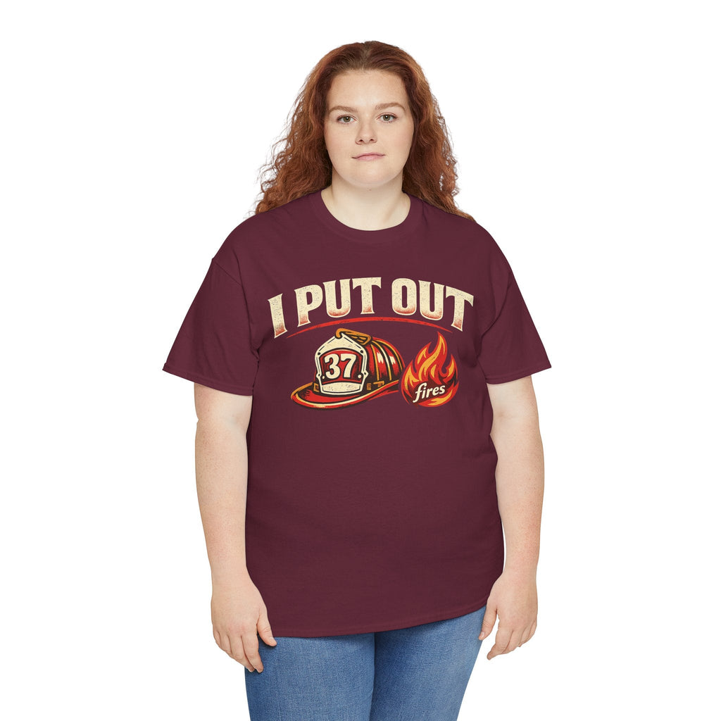Firefighter Tee — "I Put Out Fires" Helmet Graphic