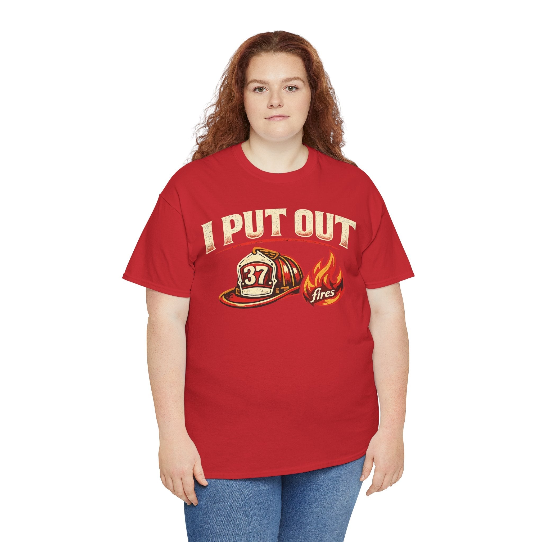 Firefighter Tee — "I Put Out Fires" Helmet Graphic
