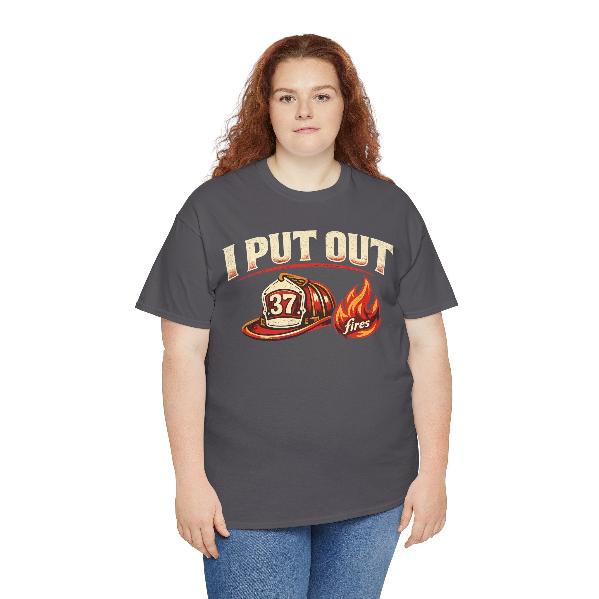 Firefighter Tee — "I Put Out Fires" Helmet Graphic