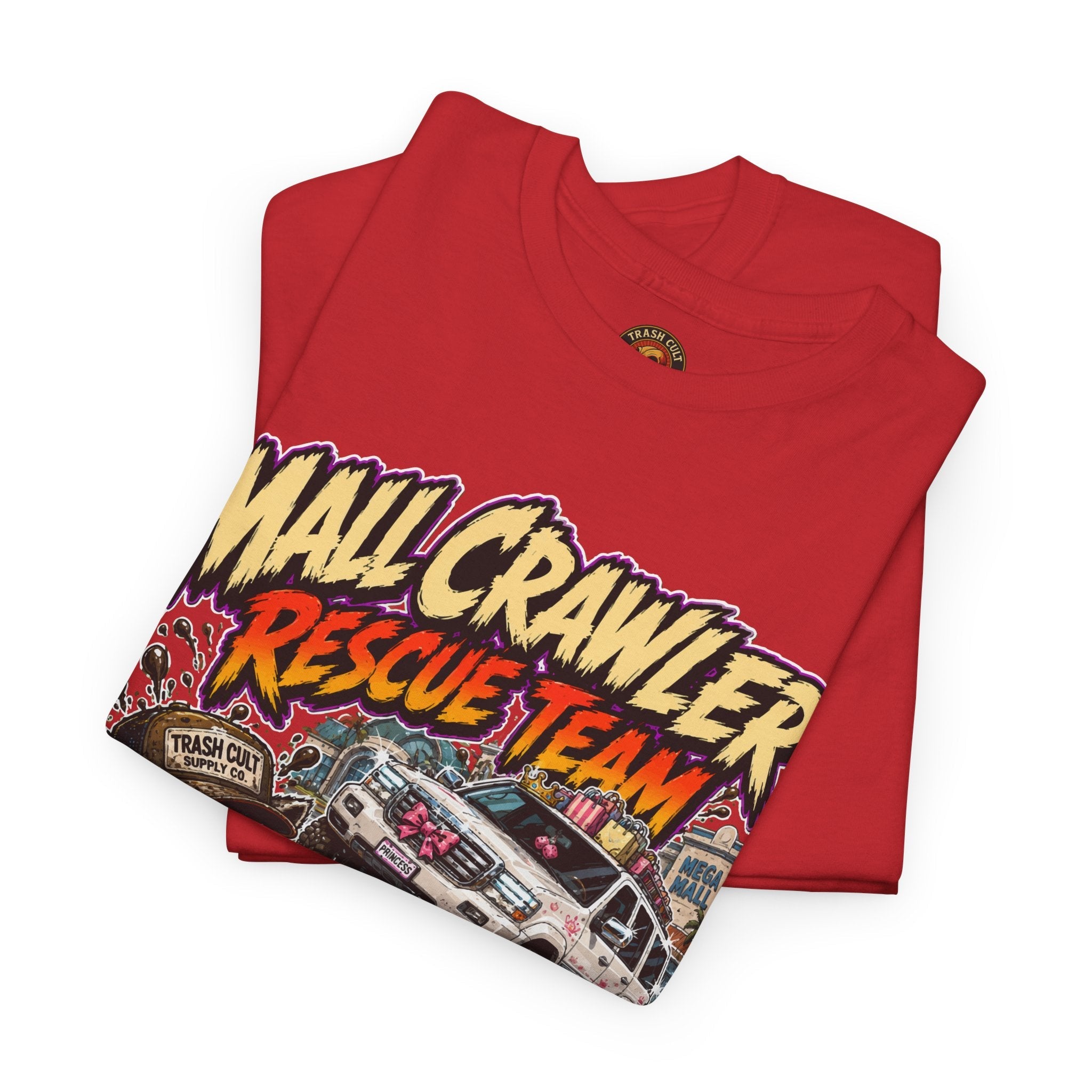 Mall Crawler Rescue Team T‑Shirt — Vintage Raccoon Rescue Graphic Tee (“No Curb Left Behind”)