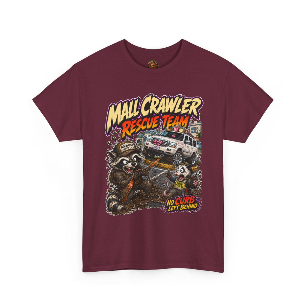 Mall Crawler Rescue Team T‑Shirt — Vintage Raccoon Rescue Graphic Tee (“No Curb Left Behind”)
