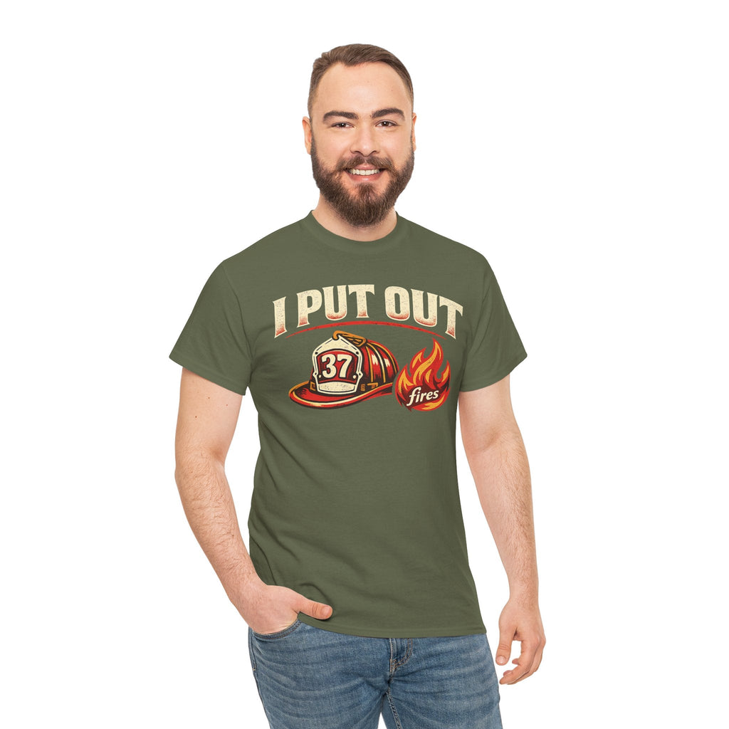 Firefighter Tee — "I Put Out Fires" Helmet Graphic