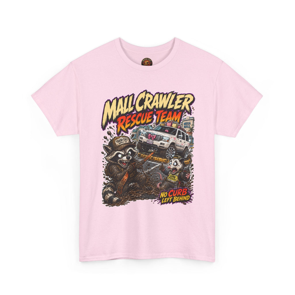 Mall Crawler Rescue Team T‑Shirt — Vintage Raccoon Rescue Graphic Tee (“No Curb Left Behind”)
