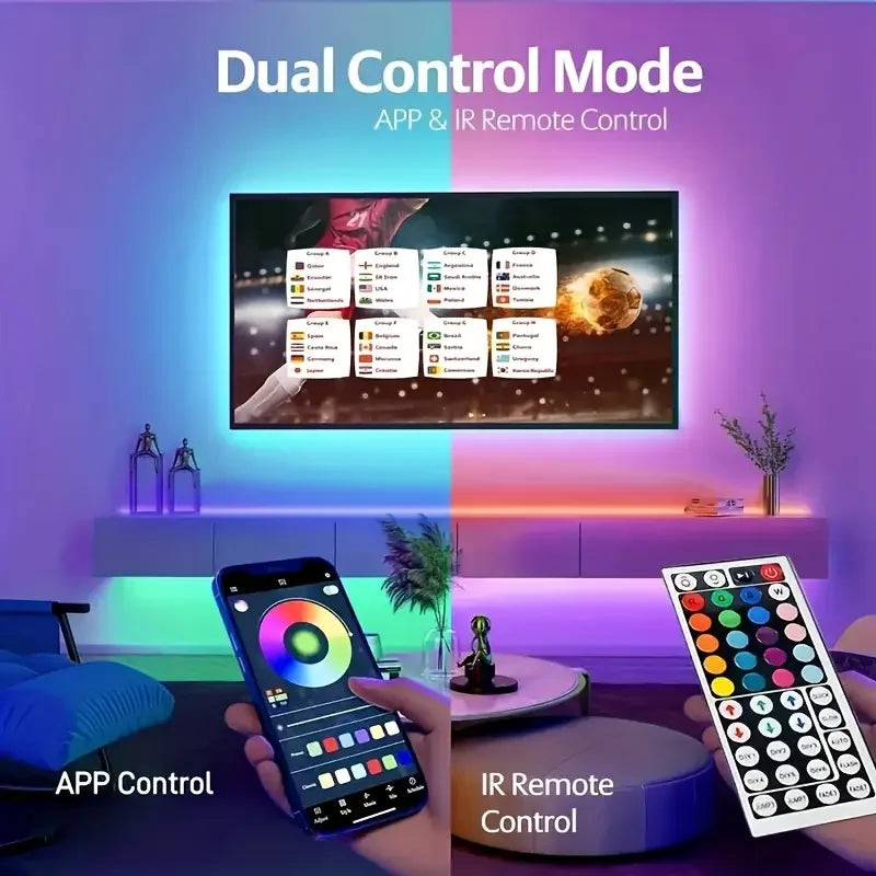 RGB Led Strip Lights 1M-40M  Led Room Light with APP Control Flexible Ribbon Luces Led Tape for Room Bedroom Decoration