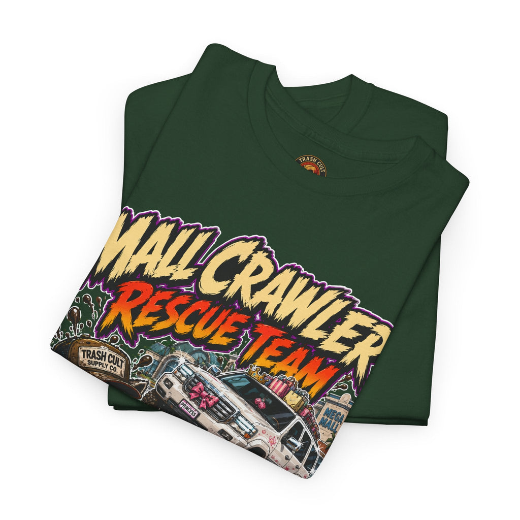 Mall Crawler Rescue Team T‑Shirt — Vintage Raccoon Rescue Graphic Tee (“No Curb Left Behind”)