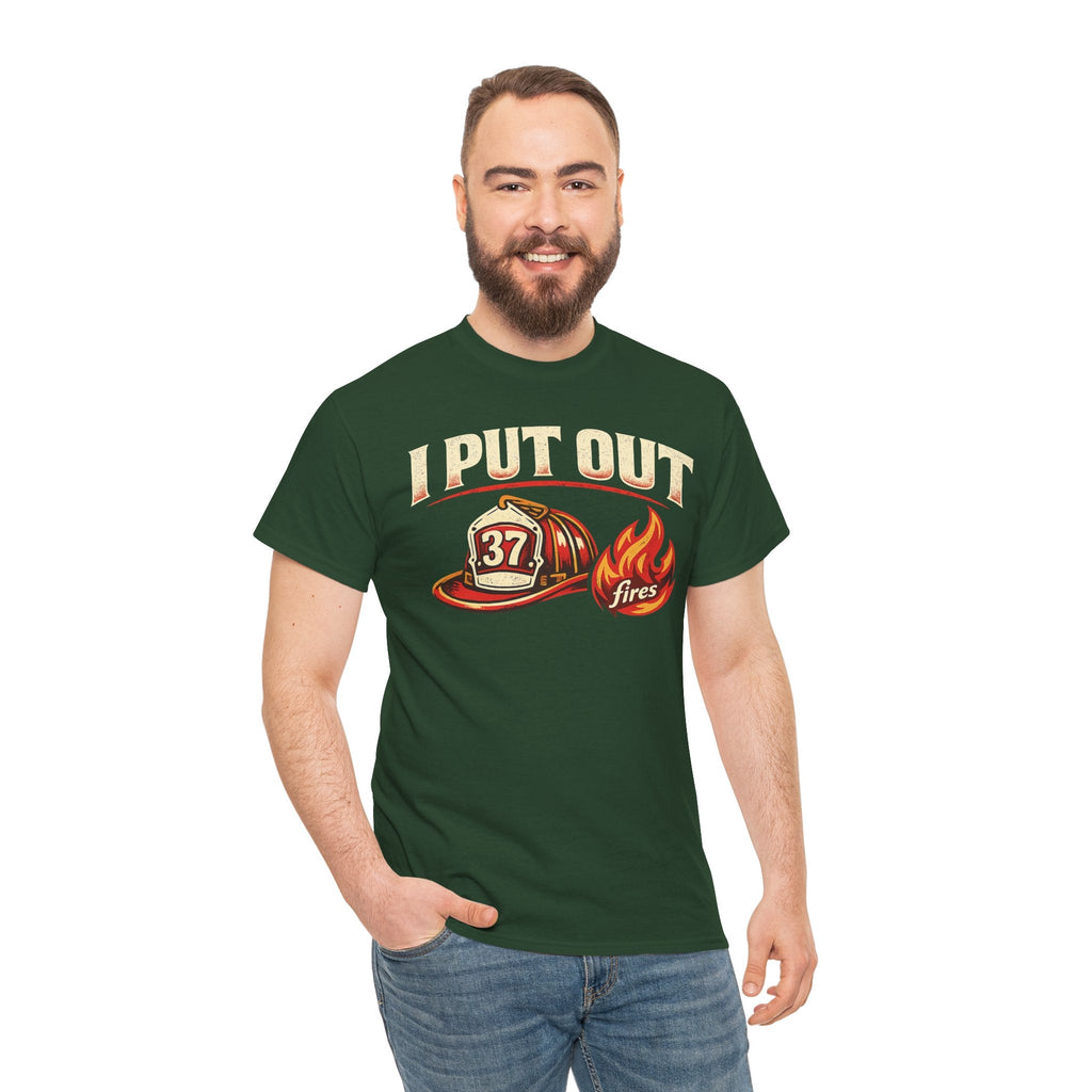 Firefighter Tee — "I Put Out Fires" Helmet Graphic