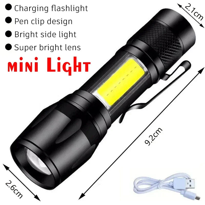 100000LM Super Bright Flashlight Rechargeable LED Torch Long Range Tactical Lamp for Outdoor Waterproof Camping Fishing Lantern