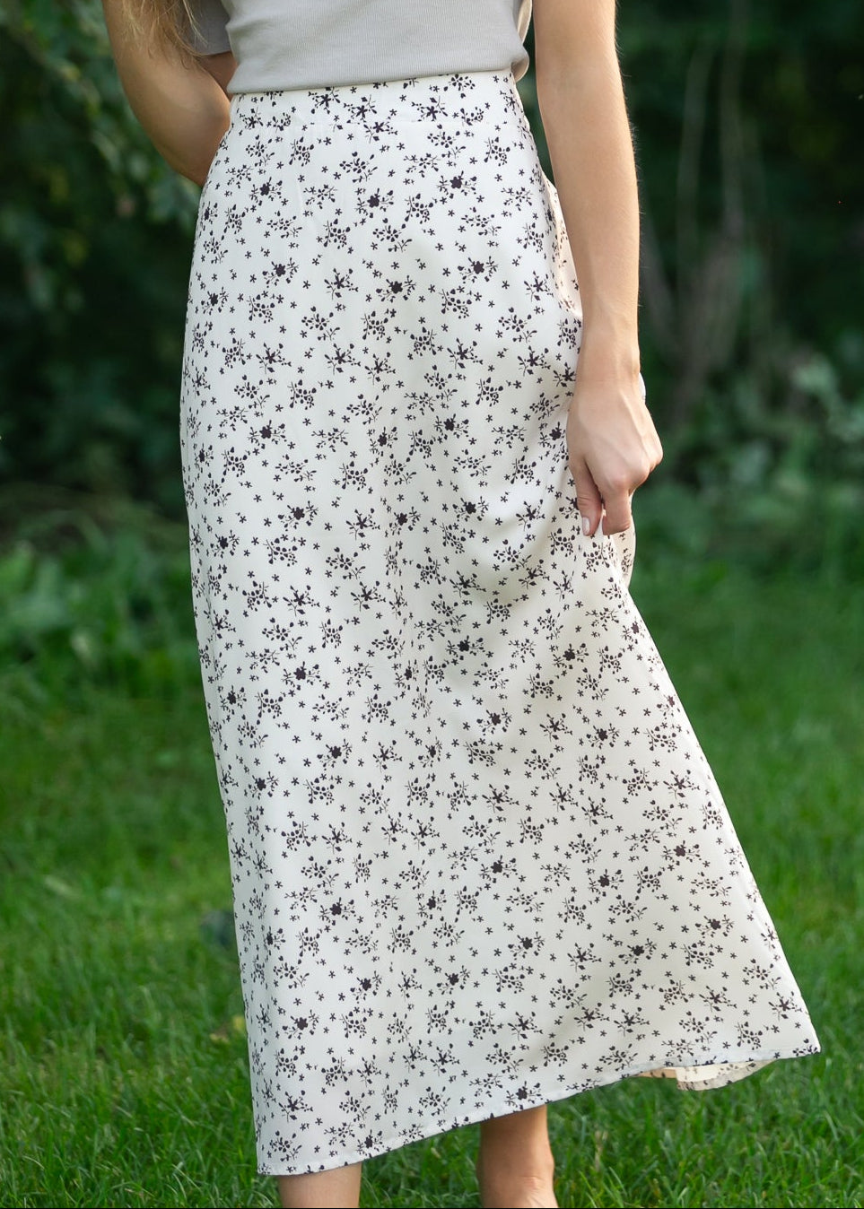 Braylyn Brown Floral Midi Skirt - FINAL SALE