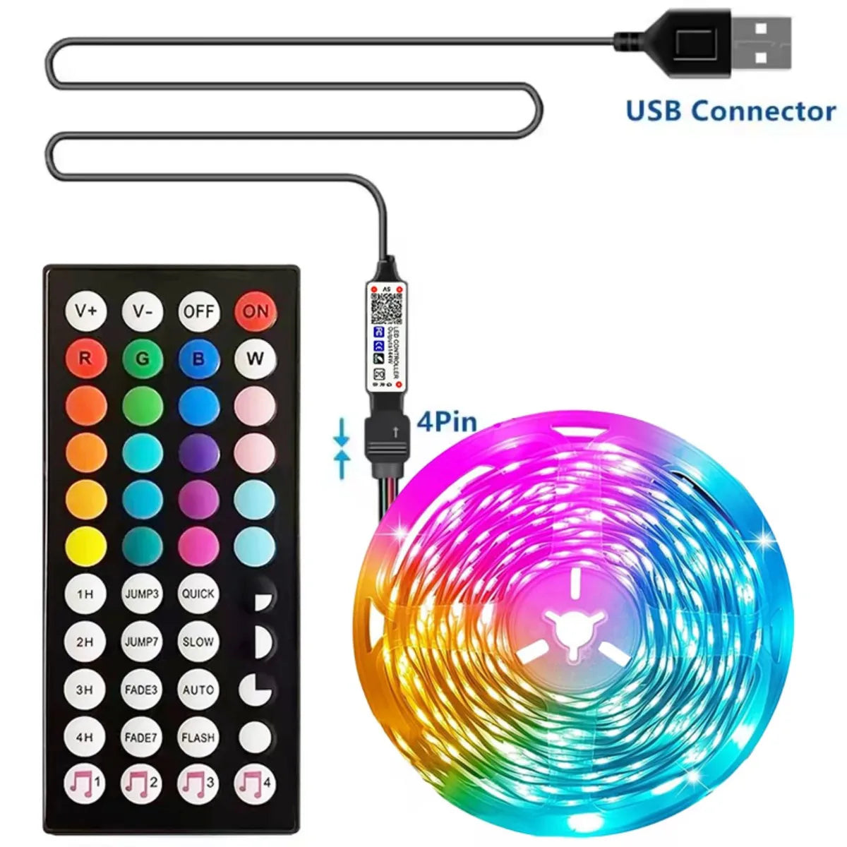 RGB Led Strip Lights 1M-40M  Led Room Light with APP Control Flexible Ribbon Luces Led Tape for Room Bedroom Decoration
