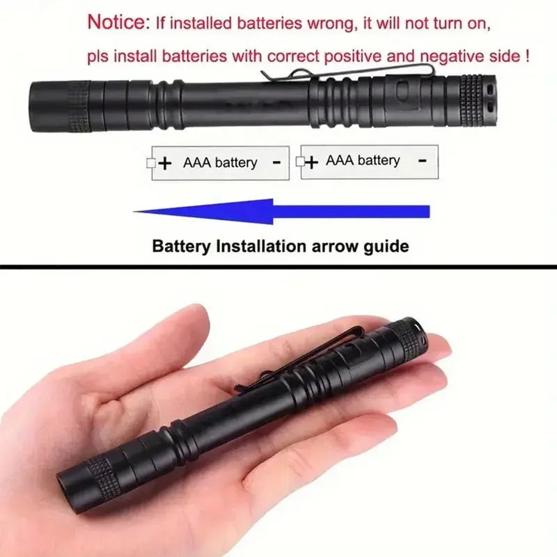 395nm UV Pen FLaslight,Blacklight Flashlight w/ Clip Portable Detector for Hotel/Pet Urine/Bed Bugs/Camping(AAA Battery Powered)