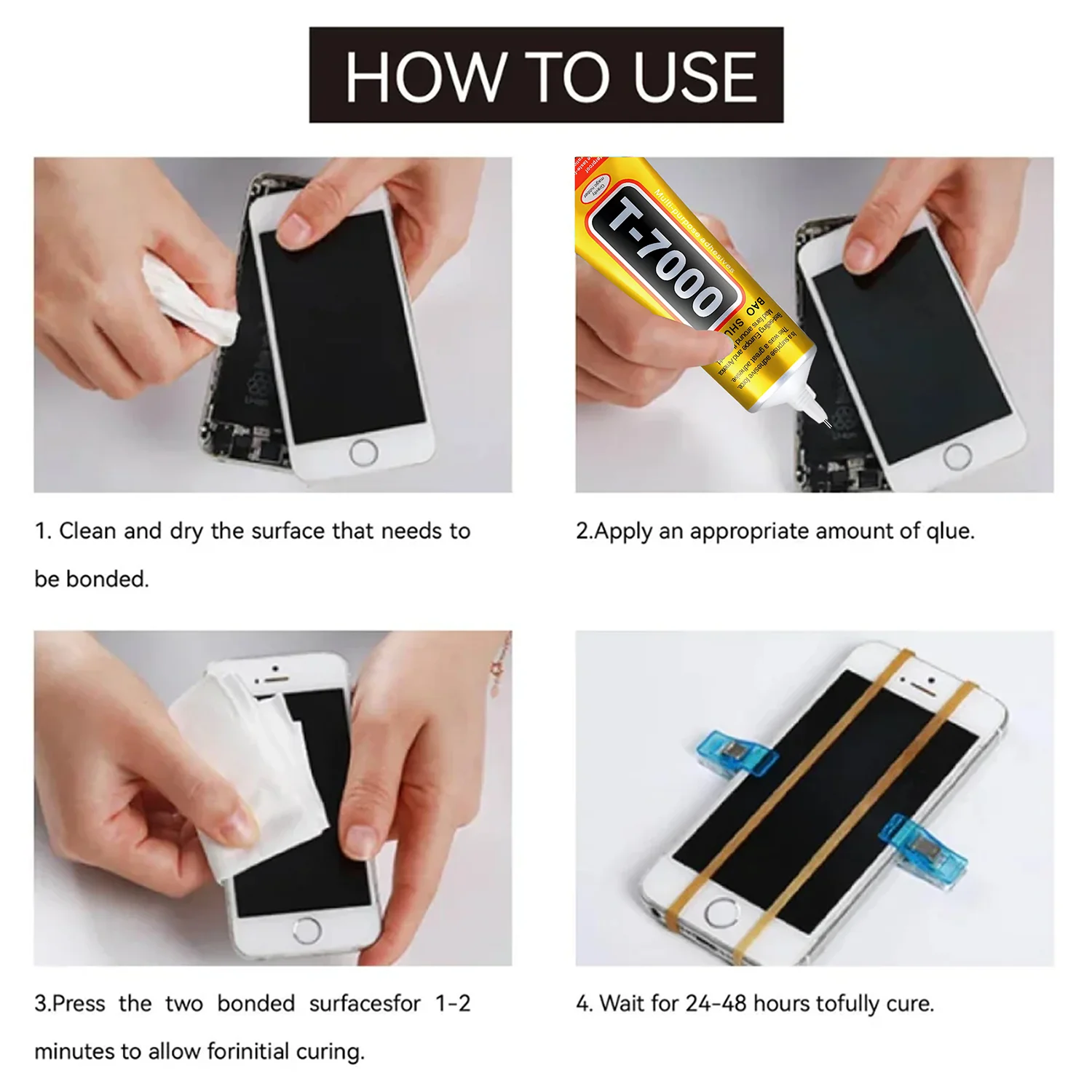 15ML 50ML 110ML B-7000 Clear Contact Phone Repair Adhesive Universal Glass Plastic DIY Glue T7000 with Precision Applicator Glue